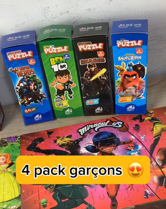 Pack 4 puzzle garçon | fille